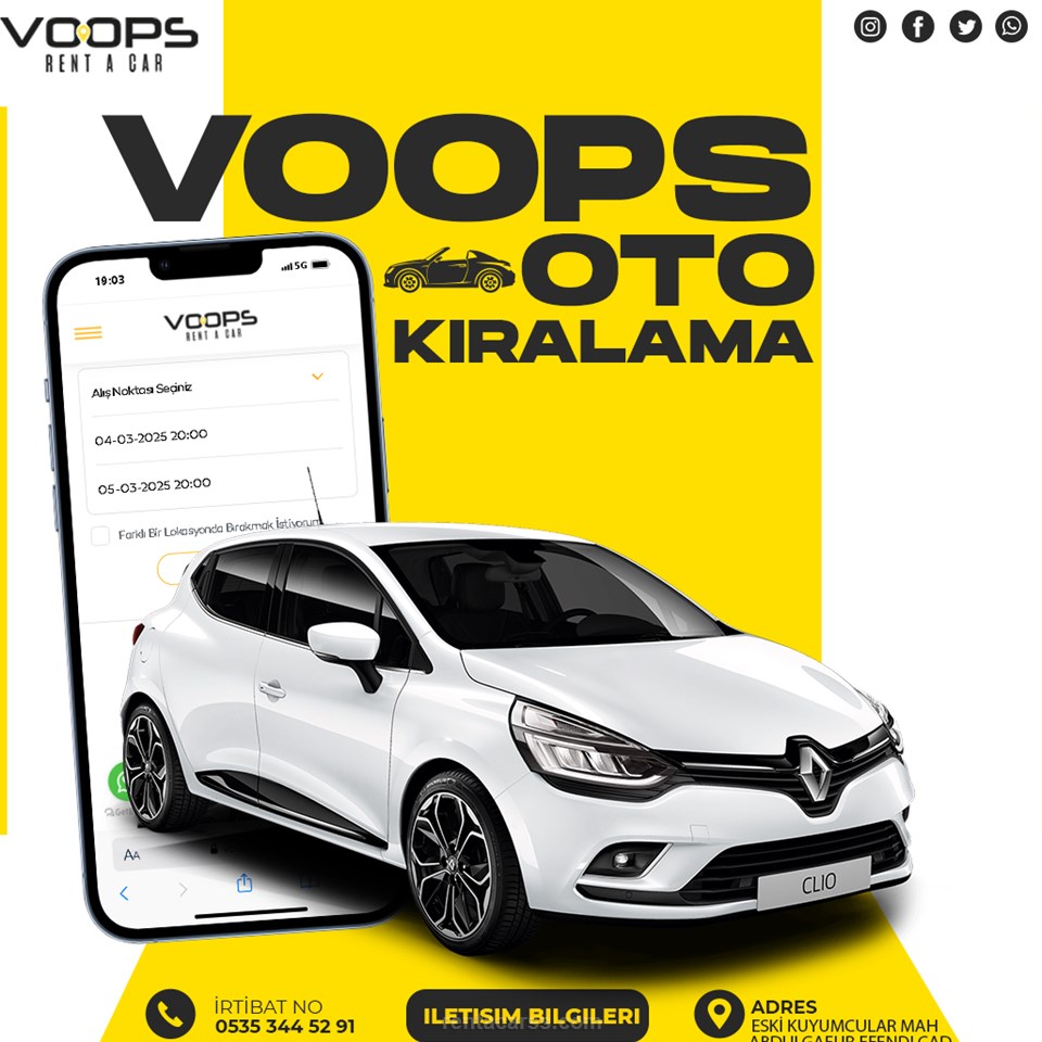 VOOPS RENT A CAR OTO KİRALAMA SAN TİC LTD ŞTİ. Kiralık RENAULT CLİO 4